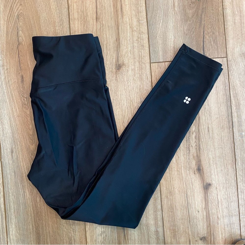 Sweaty Betty Black Shiny Leggings - Small - 7/8 length
